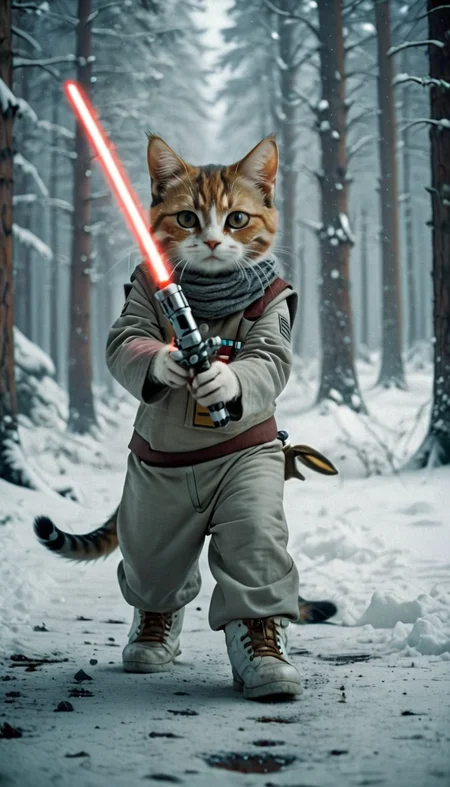 ktt artstyle in a new star wars film facing off in a light sabre battle <lora:Kitty LoRA - Trigger with KTT Artstyle:1.5>