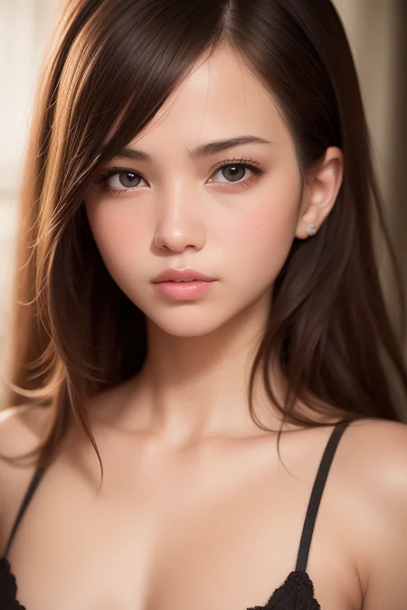 best quality, masterpiece,  (realistic:1.2), 1 girl, brown hair, brown eyes,Front, detailed face, beautiful eyes