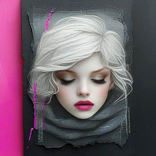  front of an old card shows white smooth cardstock with silver foil enriched by,.1mm micro liner in black,water soluble graphite,wjite pencil highlight,neon pink and lime highlights,gunmetal silver foil lowlights,hue black and white anne bachelier,
<lora:artfullyparched-v1-000014:1>,