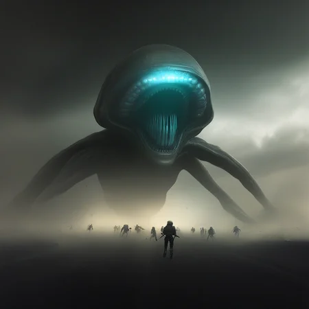 alien invasion, epic, dramatic, battle, horror