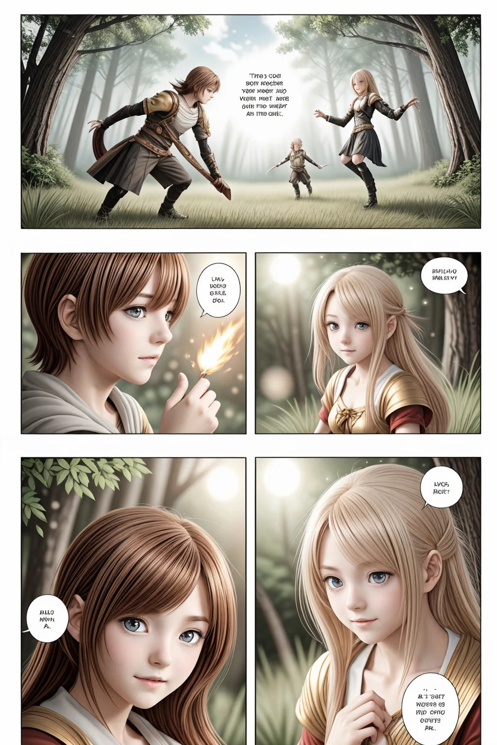 1boy and 1girl, fantasy, attacking monsters, fire, magic, forest
<lora:MangaGen1:1.25> <lora:mangaC:2.5> manga,frame,speech bubble,color
<lora:LCM_LoRA_Weights_SD15:1>