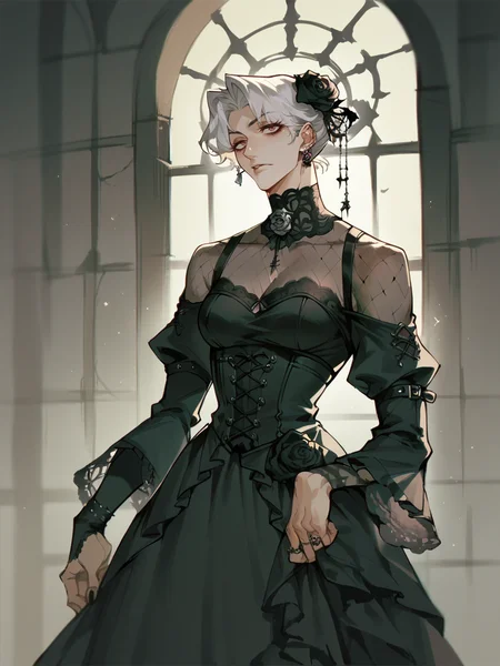 score_9, score_8_up, score_7_up, score_6_up, score_5_up, <lora:chimmymingXLP:1> chimmyming, 1girl, gothic, rose