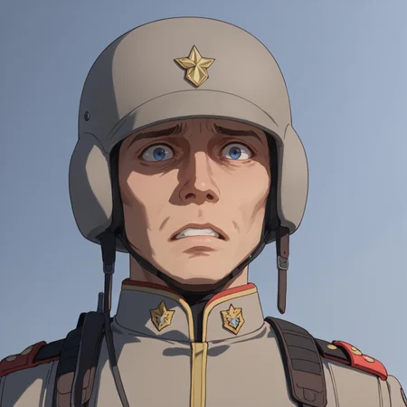 score_9, score_8_up, score_8, solo, adult, <lora:EFF_Soldier_Mobile_Suit_Gundam_Pony_SDXL:1>, eff soldier, uniform, 1 man, close up, nervous, helmet, looking towards the side