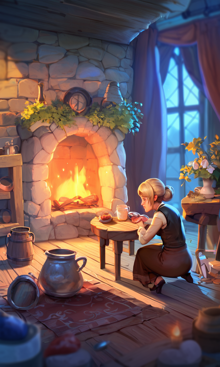 score_9, score_8_up, score_7_up, BREAK, cozy tavern, scenery, fireplace, warm, depth of field, hearthstonestyle, <lora:HearthStoneStyle_v1:0.8>