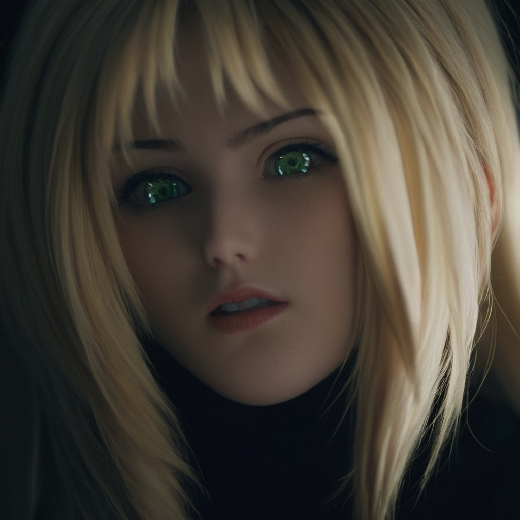 cinematic film still of  <lora:Chiaroscuro Lighting Style:0.8>Chiaroscuro Lighting Style
 <lora:BB_Kaori Saeki:1> Kaori Saeki blonde (((greeneyes)))
dramatic, cinematic, shadow, partially covered in shadow, Rembrandt Lighting, a woman with long hair and a sweater Chiaroscuro Lighting Style, 1girl, solo, long hair, looking at viewer, black hair, brown eyes, jewelry, yellow eyes, earrings, necklace, lips, portrait, realistic, shallow depth of field, vignette, highly detailed, high budget, bokeh, cinemascope, moody, epic, gorgeous, film grain, grainy