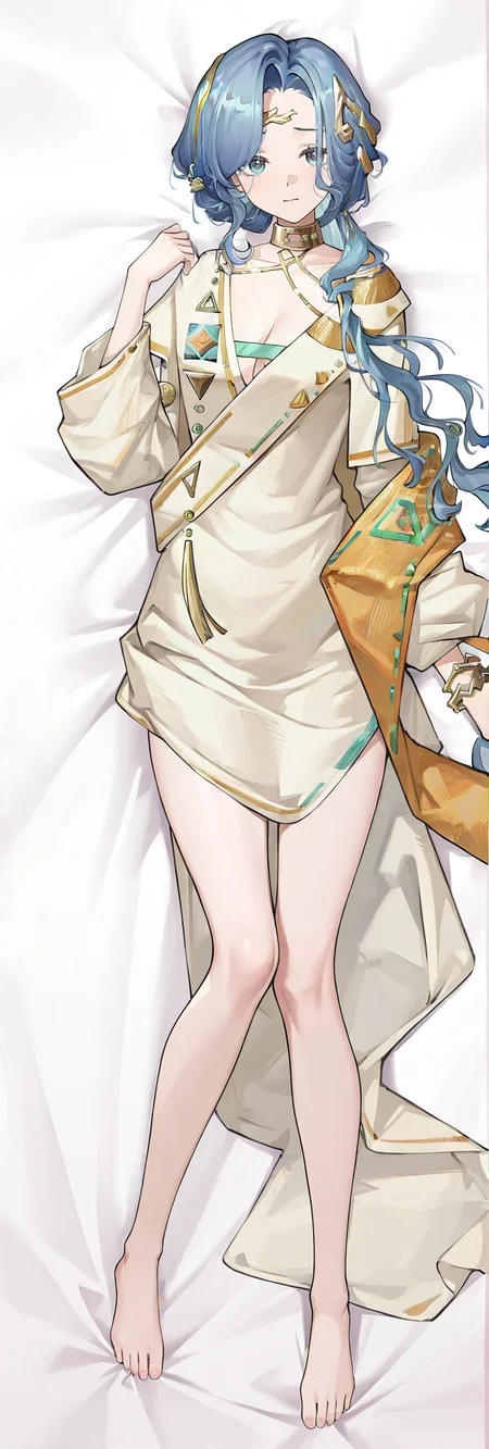 77\(reverse:1999\),1girl,solo,white background,simple background,blue eyes,<lora:77-000008:0.7>,, masterpiece, best quality, very aesthetic, absurdres,newest, incredibly absurdres,, (dakimakura_(medium):1.1),from above,full body,
åå®¹
bed sheet,white bed sheet,
