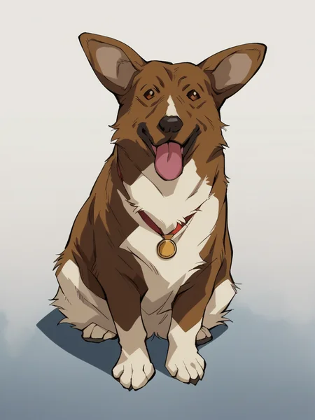 score_9, score_8_up, score_7_up, score_6_up, <lora:b3b0pXLP:1> b3b0p, cowboy bebop, dog