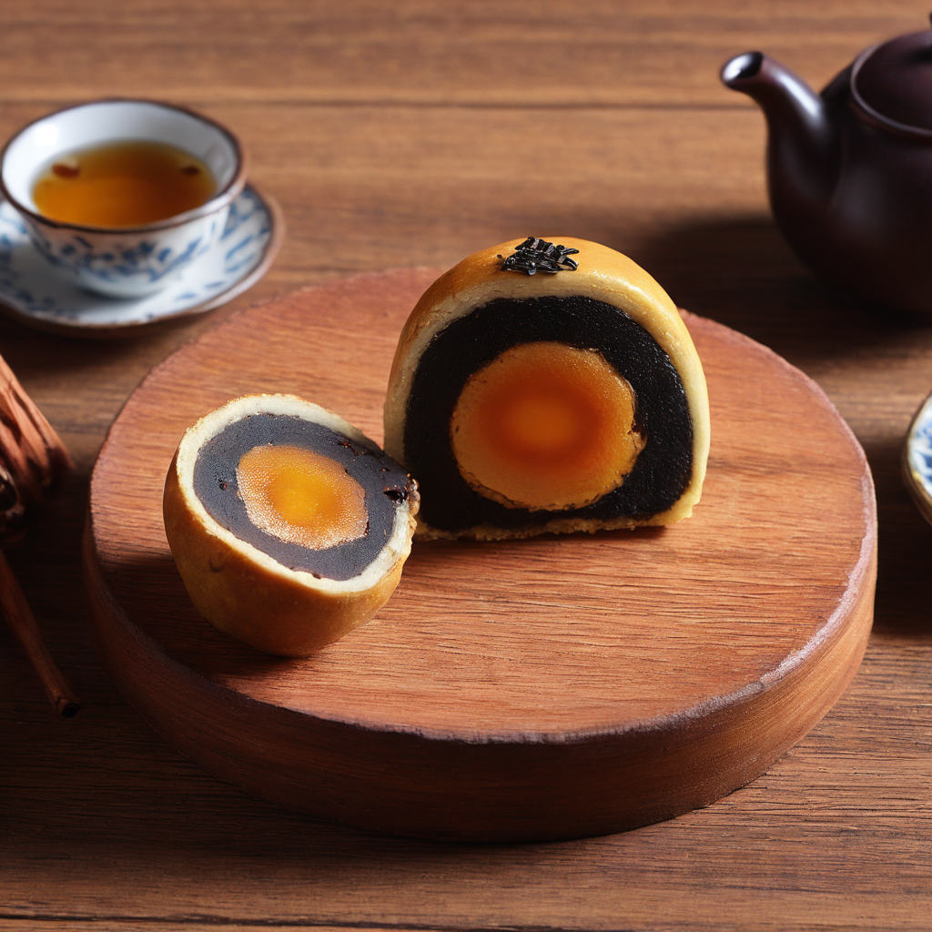 A photorealistic image of a beautifully crafted tea cake elegantly placed on an antique wooden table. The tea cake should look fresh and inviting, perhaps with intricate patterns or designs on its surface. The antique table should have intricate carvings or details that signify its age and value, perhaps made of rich, dark wood. The setting should be cozy and inviting, possibly with vintage or antique elements in the background like old books, a vintage lamp, or fine china. The lighting should be soft and warm, casting gentle shadows that highlight the texture of the tea cake and the intricate details of the antique table. The overall atmosphere should evoke a sense of nostalgia and luxury., <lora:eggcake:0.75>