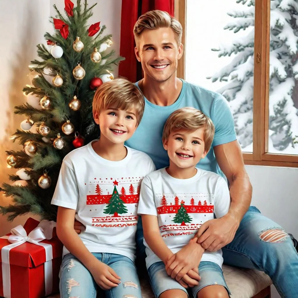 Ultra detailed digital art masterpiece,
handsome cute and happy country family,
Caucasian,
hair cut short,
beauty,
sitting at the foot of the christmas tree with presents
cotton t-shirt with short sleeve clothing,
there was volumetric light entering through the window,
kendle red light,
big and beautiful realistic eyes,
beautiful facial proportions,
beautiful proportions,
ultra-detailed natural skin textures,
complex masterpiece,
beautiful proportions,
complex physics,
ultra realistic body proportions,
improved colors,
natural pose,
happy imitator,
natural realistic positions,
Ultra detailed diffuse light dark night by Hans Zatzka,
Edmund Adler by BoneAge. Jean Baptiste Monge by Dmitry Usanin,
light by Vladimir Volevog Greg