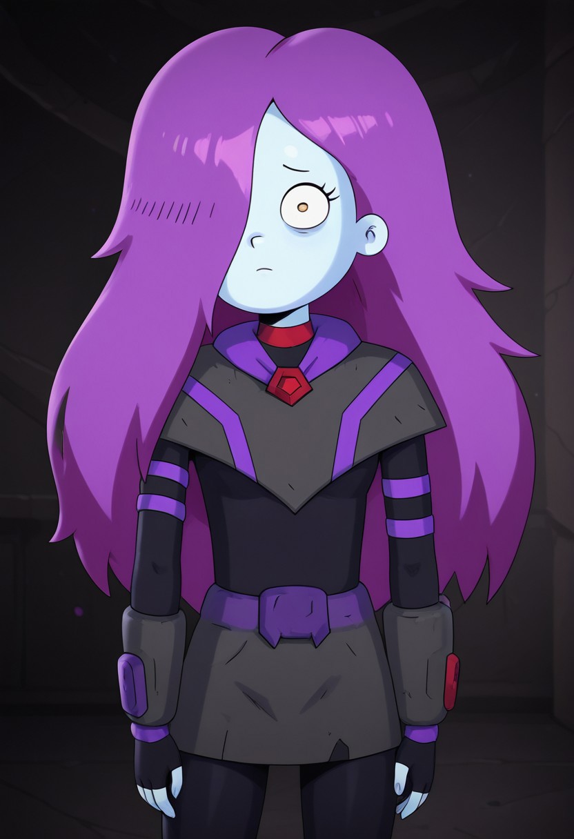 (AshGraven/finalspace), 1girl, purple hair