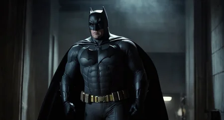 comic book art of  Cinematic Film stock footage in (arri alexa style) Kodak film print,   <lora:batman:1> batman a man bruce wayne in a black batman costume standing in a dark room, comic art, graphic novel illustration