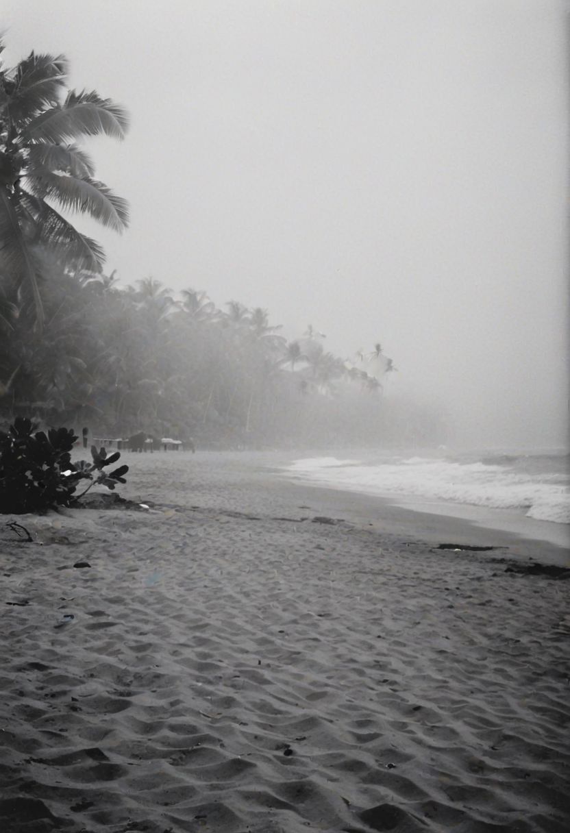 KB_Kentmere400, instagram photo, a foggy beacht in sri lanka,  soft shadows, film grain
