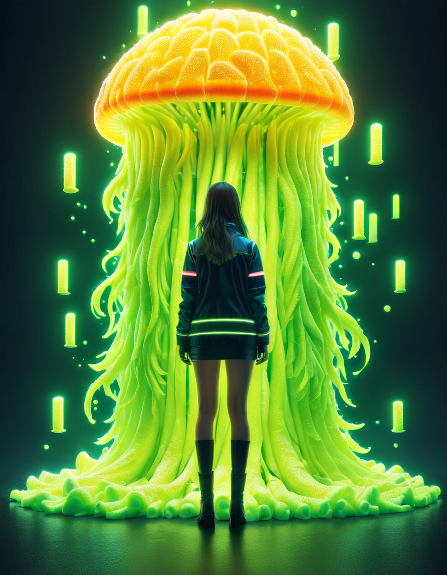 by Lisa Keene and Alena Aenami, casting a ral-highvis  spell <lora:ral-highvis-sdxl:1>