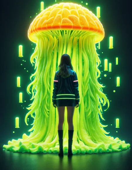 by Lisa Keene and Alena Aenami, casting a ral-highvis spell <lora:ral-highvis-sdxl:1>