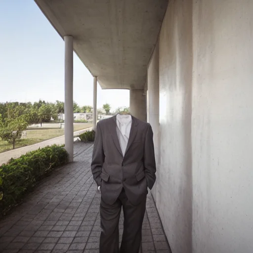 man standing in a hallway