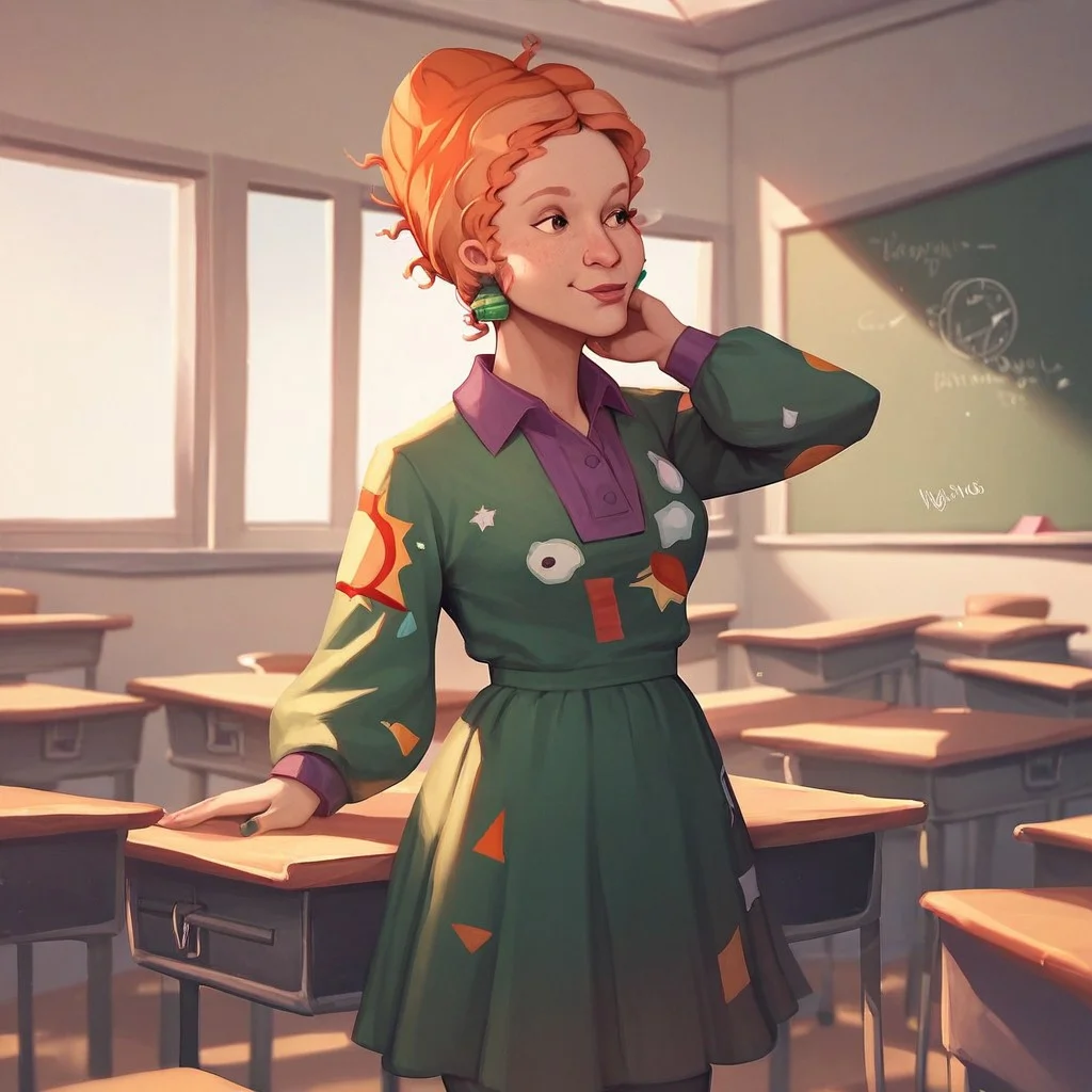 score_9, score_8_up, score_7_up, score_6_up, score_5_up, score_4_up, 1girl, MFrizzle,.in a classroom