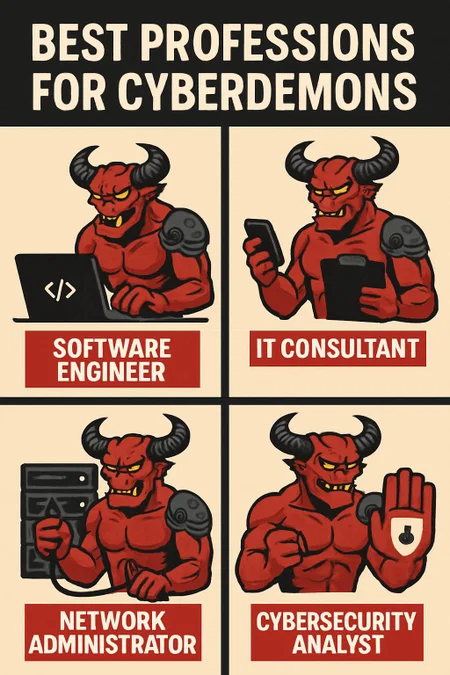 an infographic for what professions are best for cyberdemons