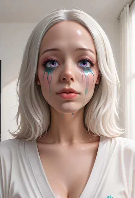 score_9, score_8_up, score_7_up, rating_safe, concept art, realistic, Fixhand.
1girl, solo, cute face, sexy face, Sexy body,
TearsMakeUp, Iridescent Tears