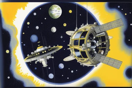 a children's book illustration of a space station by youwillgotothemoon3
trending on artstation,award winning,highly detailed,intricate,masterpiece,best quality,