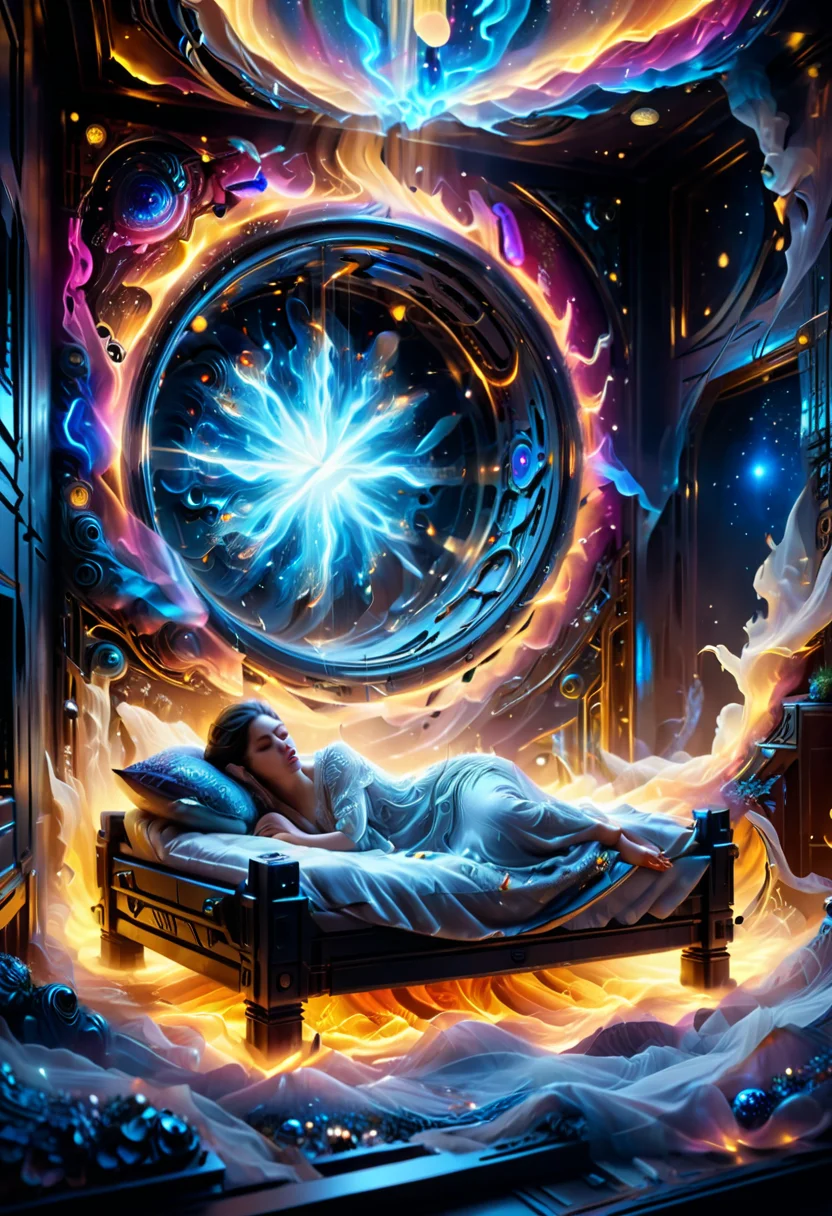 high quality, ultra detailed, abstract, fantasy, photo realistic, 4k, Fantastic lighting. Detailed shadows. intricate details, hyper-detailed, ultra-sharp, 8k , HDR+, glow,
3l3ctr0 An AI god asleep in a chamber of endless time ,
<lora:3l3ctr0-SDXL:1>