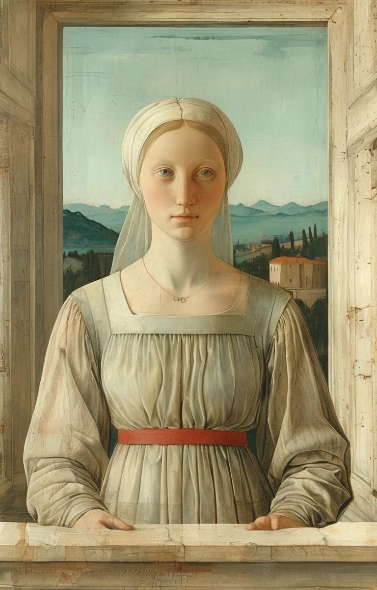 masterpiece,best quality,<lora:tbh194-sdxl:0.9>,illustration,style of Piero della Francesca portrait of family