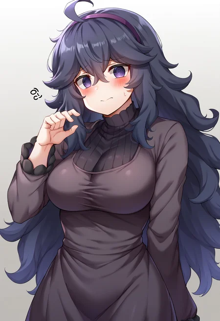 score_9, score_8_up, score_7_up,
BREAK
source_anime,
BREAK
hex maniac \(pokemon\), pokemon, 1girl, purple eyes, purple hairband,
shy, blush, long hair, ahoge, @_@, large breasts, long dress, black dress, long sleeves,
<lora:Sunhyun-v1-PDXL:1>
