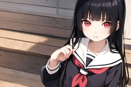 enma_ai 1girl, solo, school_uniform, sailor_collar, serafuku, white_sailor_collar, <lora:em_ai_v1-000008:1>