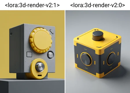 3d render, product render, boxy device with a big knob. yellow accents. ultra detailed composition, cycles <lora:3d-render-v2:1>