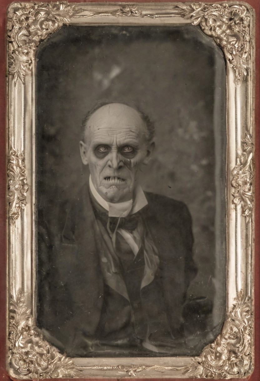 antique photo, nameless one, style of horror novel
