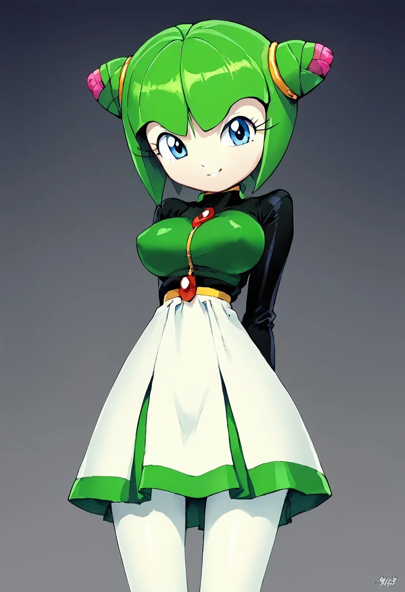 score_9, score_8_up, score_7_up, source_anime, source_cartoon, BREAK, solo, 1girl, detailed face, bleedman, by bleedman, skinny, young, large breasts, small waist, petite, wide hips, big ass, camel toe, <lora:Sadamoto Yoshiyuki_XL_PONY:0.9>,cosmotheseediran, plant, flora fauna, elemental creature, blue eyes, green hair, greenflowerdress