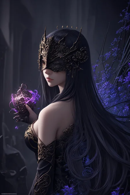 breathtaking 1girl, wide shot, trending on artstation, pixiv, digital art, anime masterpiece, dynamic lighting, beautiful aesthetic, 4k, award winning, hd, detailed backgound, <lora:Mild detail adjusterV10:0.2> <lora:SilvermoonMix06V71:0.6> <lora:BlindMask_v1:0.5> mask, blind mask, crown mask,, <lora:lcm-lora-sdv1-5:0.7>, masterpiece, award-winning, professional, highly detailed