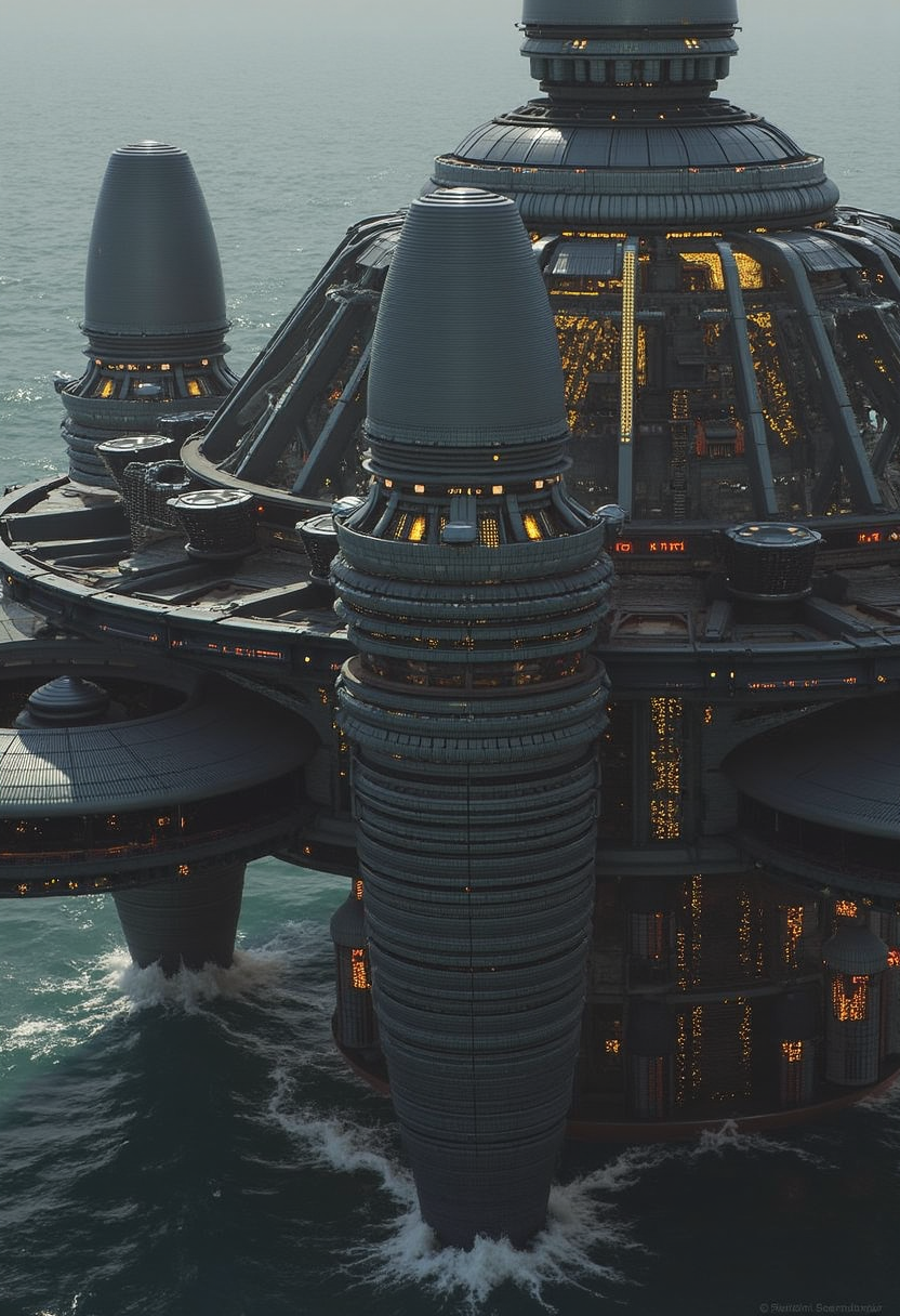 yfg-l3ms, YFG-L3ms an expansive docking yard featuring rotating clamps, luminous hazard beacons, and stacked resource crates