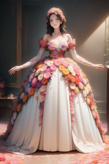edgPetal, a woman wearing a dress made of flower petals ,wearing edgPetal,standing posing for a picture
<lora:edgPetalSDXL:0.8>
masterpiece, best quality, very aesthetic, absurdres