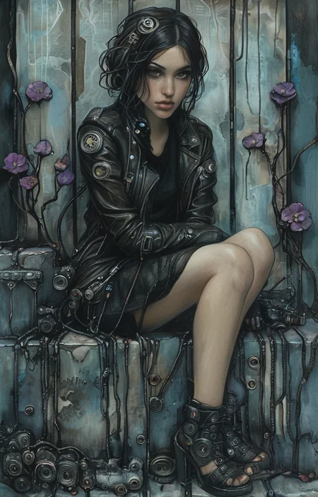 masterpiece,best quality,<lora:tbh220-sdxl:0.9>,illustration,style of Jessica Galbreth cyberpunk city
