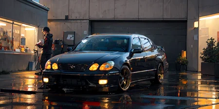 masterpiece,best quality,official art,extremely detailed CG unity 8k wallpaper,illustration, light,car, bright, motor vehicle, ground vehicle, sports car, vehicle focus, road, need for speed, moving, wet, (night, midnight:1.5), cyberpunk, tokyo,neon lights,drift, <lora:AristoV300-000008:0.9>