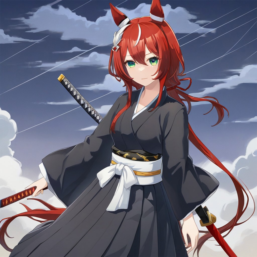 win variation \(umamusume\),1girl, source_bleach,green eyes,@_@,source_anime,glowing eyes,Sinoink,long braid,katana,japanese sword, samurai saber,
bleach, solo, japanese clothes, black kimonoblack kimono shirt),white sash, katana,best shadow,Sinoink
highly detailed background,detailed skin,very detailed clothes, power_lines,speed_lines,emphasis_lines,notice_lines,