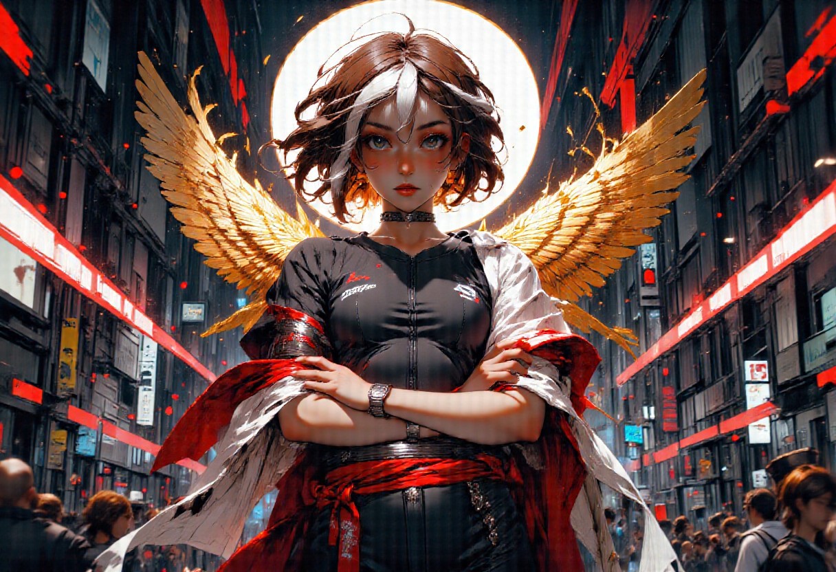 ((best quality)), ((masterpiece)), (detailed),  backlighting, (1girl), (torogao), (streaked hair), fit, medium breasts,  tan, short hair, (tshirt),  <lora:yoneyamaMaiStyle_yoneyamaMaiV2Locon:0.9>,  <lora:Reon_Kadena_chilloutmix:0.7>