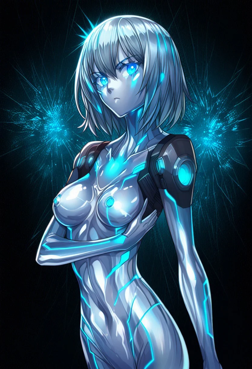 score_9, score_8_up, score_7_up, score_6_up, score_5_up, score_4_up, 2D, ibenz,
BREAK
1girl, liquid mercury, solo,
silver body, medium hair, silver hair,
((blue lines, blue eyes, glowing eyes)), ((slender, lean, medium breasts)),
focused, serious, calm,
(cyberspace) black background, blue energy lines, blue code, detailed background,