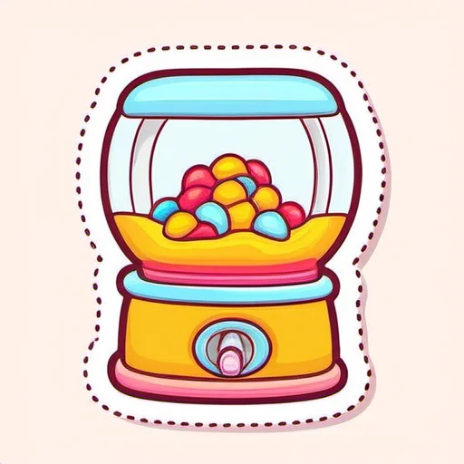 <lora:Game Icon InstituteXL3:1>,(masterpiece, top quality, best quality, official art, beautiful and aesthetic:1.2),(8k, best quality, masterpiece:1.2),a gummy machine with a bunch of gummy balls in it's top lid and a pink background, simple_background, food, no_humans, pink_background, bottle, candy, outline, white_outline, food_focus, jar