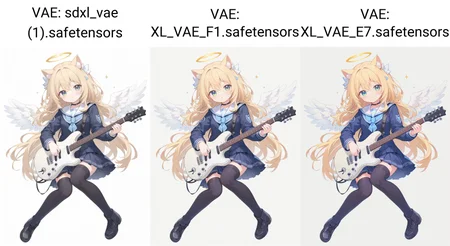 white background,semilong wavy blonde hair,angel wing,Angel Halo,full body,(school uniform:1.2),black thighhighs,cute,cat ears, white background,play the guitar