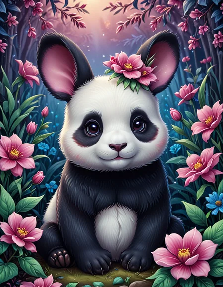 novuschroma06 style bunny panda with flowers <lora:novuschroma06 style:1>, <lora:sdxl_lightning_8step_lora:1>