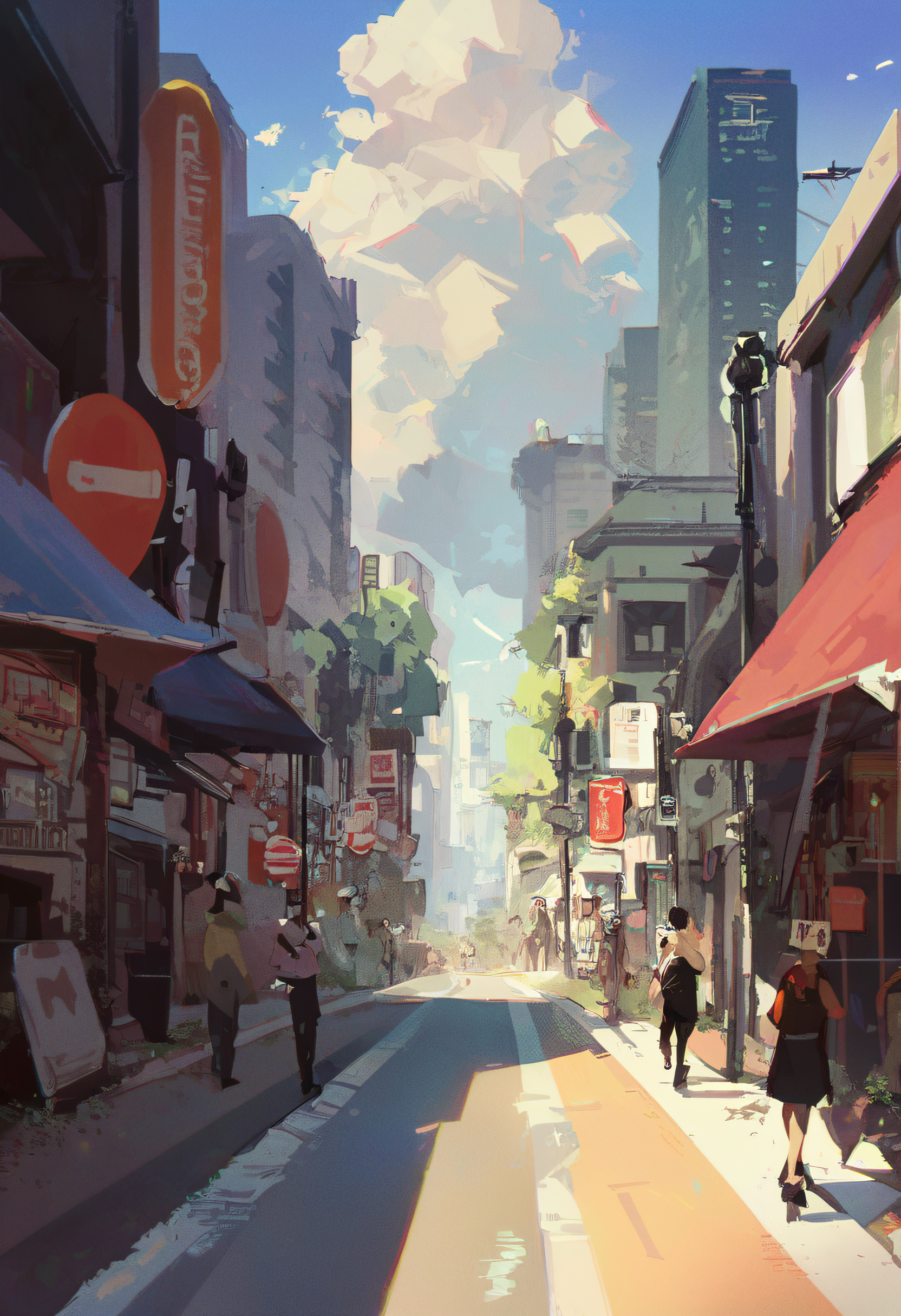 score_9, score_8_up, score_7_up, score_6_up, zy_gilo, long hair, multiple girls, black hair, outdoors, multiple boys, sky, day, building, scenery, walking, city, sign, road, street, crowd, <lora:zy_gilo_v1:1>