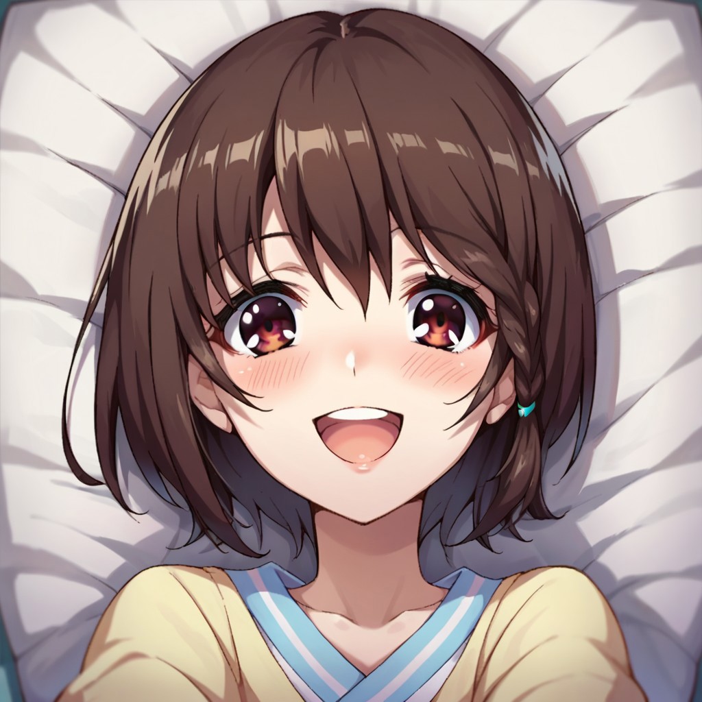 score_9, score_8_up, score_7_up, source_anime, fujiokamisaki, POV, looking at viewer, blush, smile, open mouth, upper teeth only
