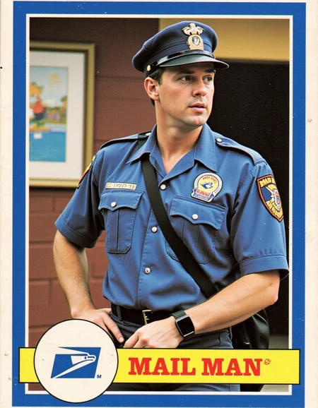 A trading card of Mailman