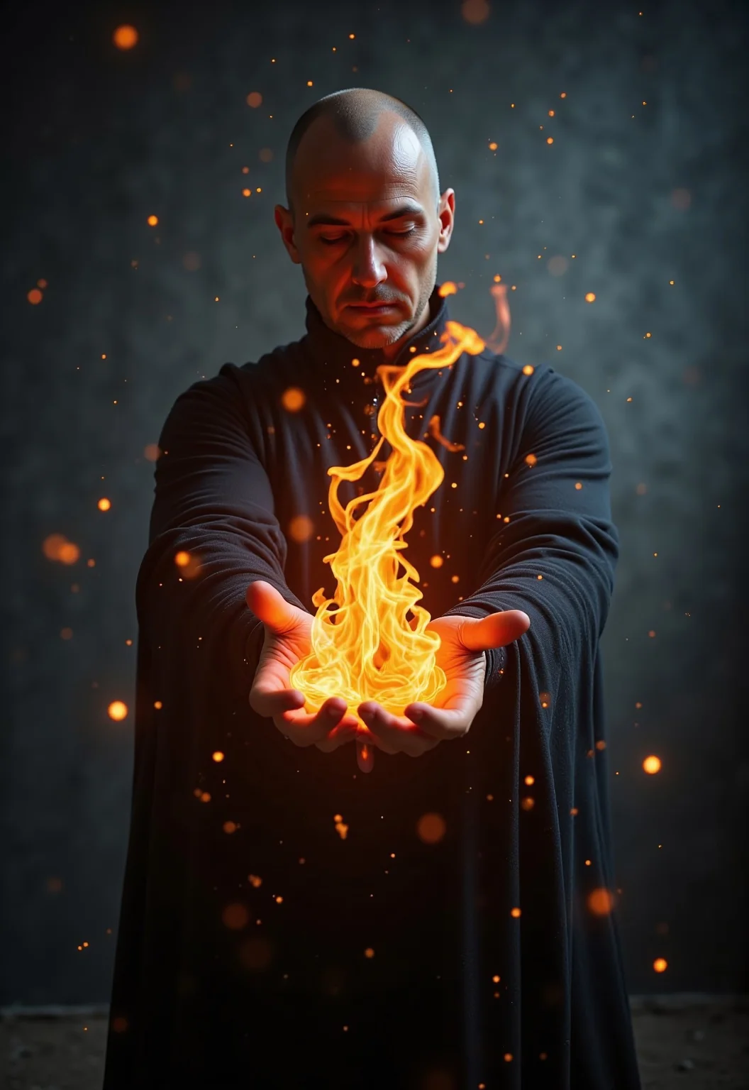 spellc001, Perfect hand, dark mage casting flame from his hands