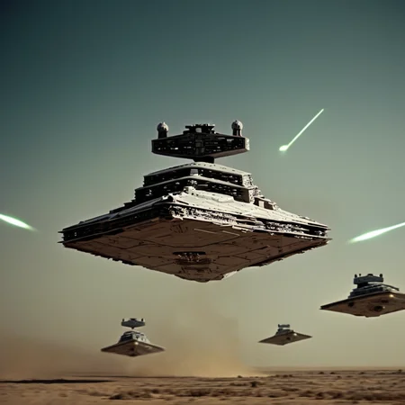 cinematic film still of <lora:star wars style v2:0.3>
<lora:detailed:0.2>
<lora:perfection style:0.2>
<lora:Ron Fricke style:0.1>
<lora:Imperial Star Destroyer:0.9>
Imperial Star Destroyer a star destroyer is flying through space with other ships,military,no humans,star (sky),science fiction,military vehicle,space,vehicle focus,planet,spacecraft , star wars style, laser weapon beams firing everywhere all over scene, shallow depth of field, vignette, highly detailed, high budget, bokeh, cinemascope, moody, epic, gorgeous, film grain, grainy