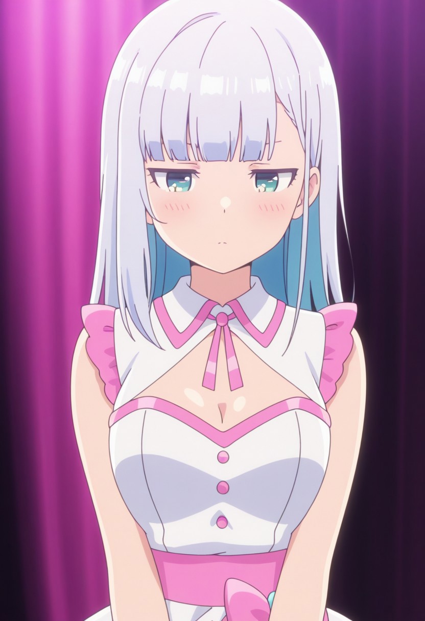 Masterpiece , best quality , amazing quality   , anime screencap , ahareneru, a girl , idol clothes