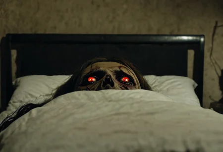ab0m ((in the bedroom)), <lora:ab0m1-000002:1> , horror scene, glowing eyes, depth of field, extremely detailed, creepy, scary