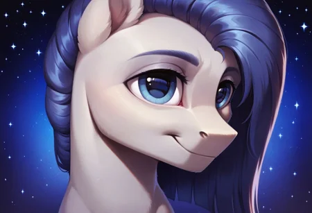 safe_pos, score_9,score_8_up,score_7_up,score_6_up,score_5_up,score_4_up,my little pony,((feral pony)),(sexy),beautifully detailed,(detailed cute pony face),((detailed blue starry background:1.5)),high angle,(cute smile:1),((up-close)) ((solo)),
body light gray
eyes red
mane and tail dark blue
eyelids gray
earth pony
man
long hair
Funnel Web