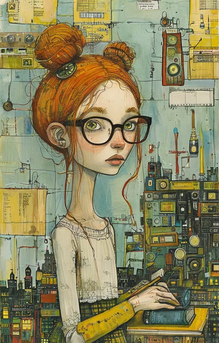 masterpiece,best quality,<lora:tbh175-sdxl:0.9>,illustration,style of Lynda Barry